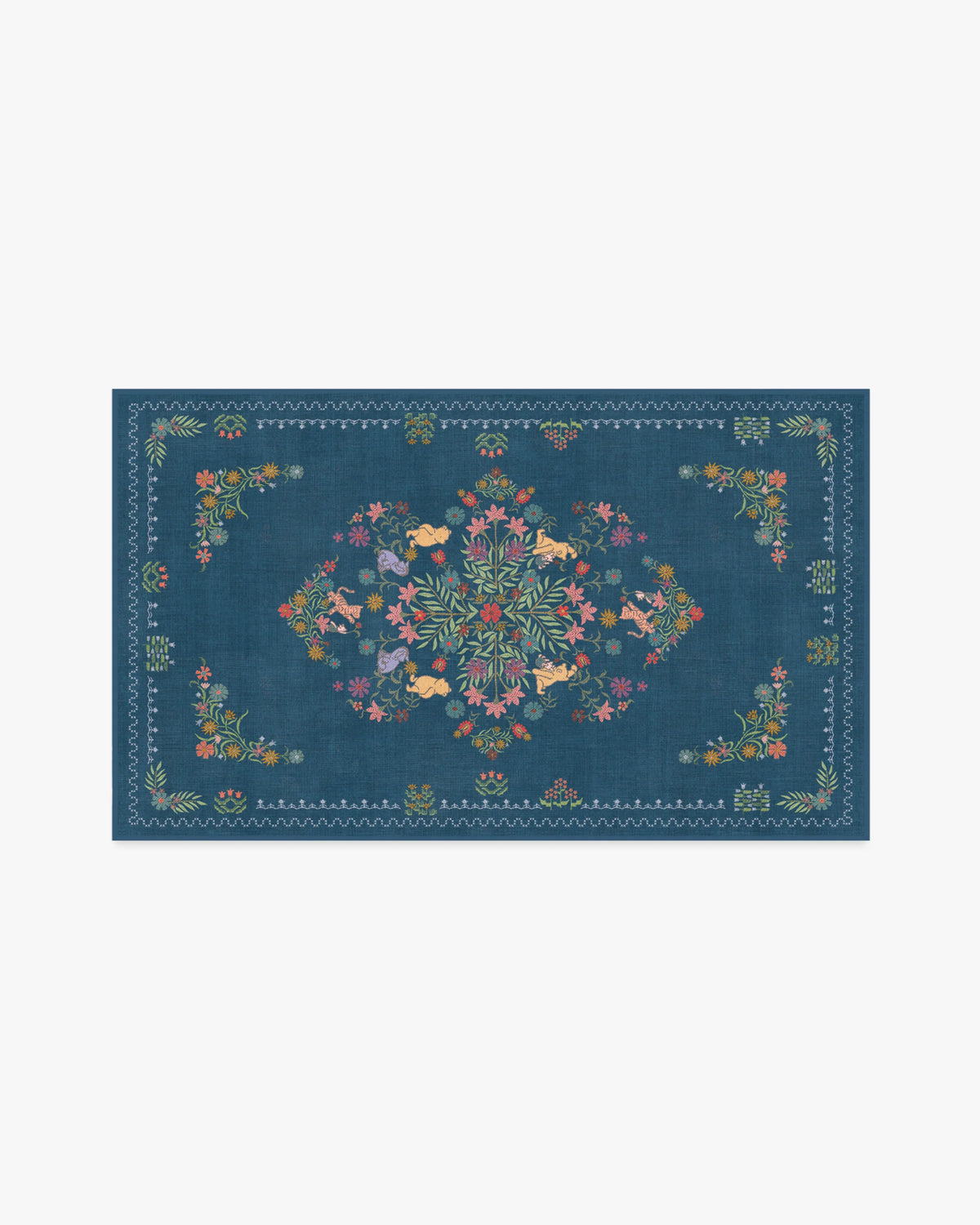 Friendship Garden Blue Multicolor Rug