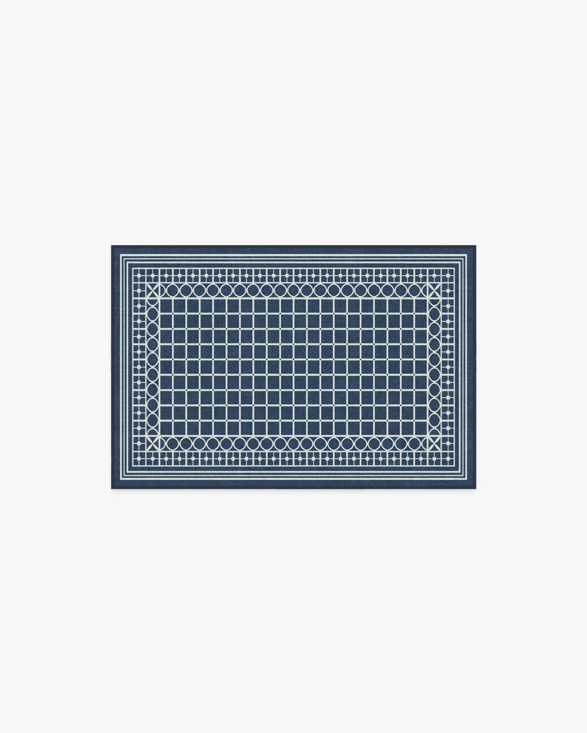Palm Beach Navy Flatwoven Rug by Gray Malin