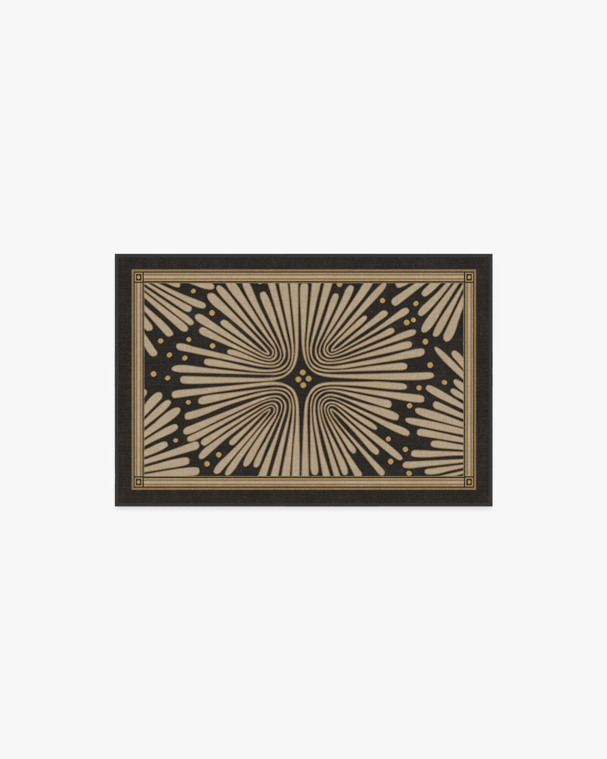 Gatsby Black & Gold Flatwoven Rug by Jonathan Adler