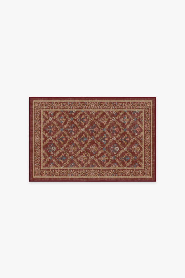 Bellflowers Amber Red Rug by Morris & Co.
